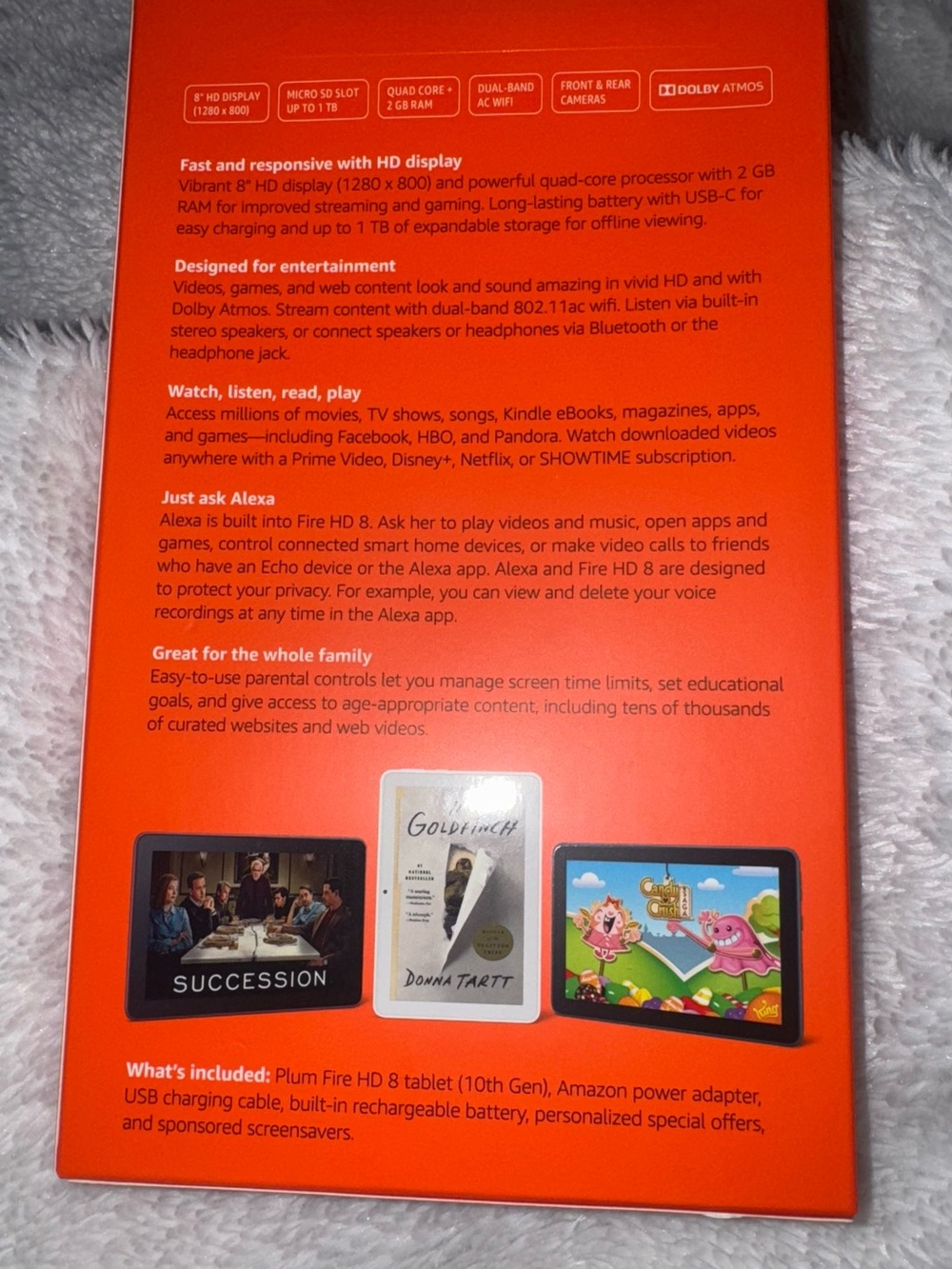 NEW Amazon Plum Fire HD 8 Tablet 64 GB 8" HD Display Dual Cameras Wifi - Picture 3 of 6